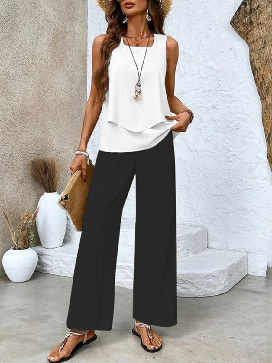 Seraphina | Women's Layered Tiered Two Piece Set Front