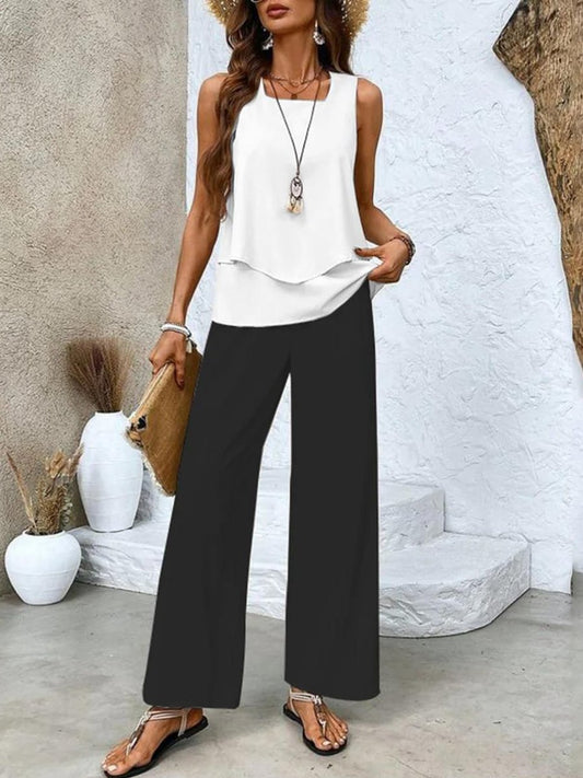 Seraphina | Women's Layered Tiered Two Piece Set Front