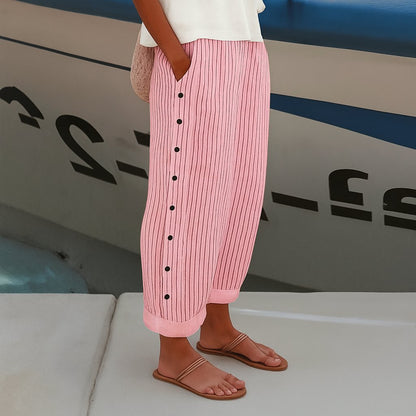 Seraphine | Women's Comfortable Button-Front Pants Side