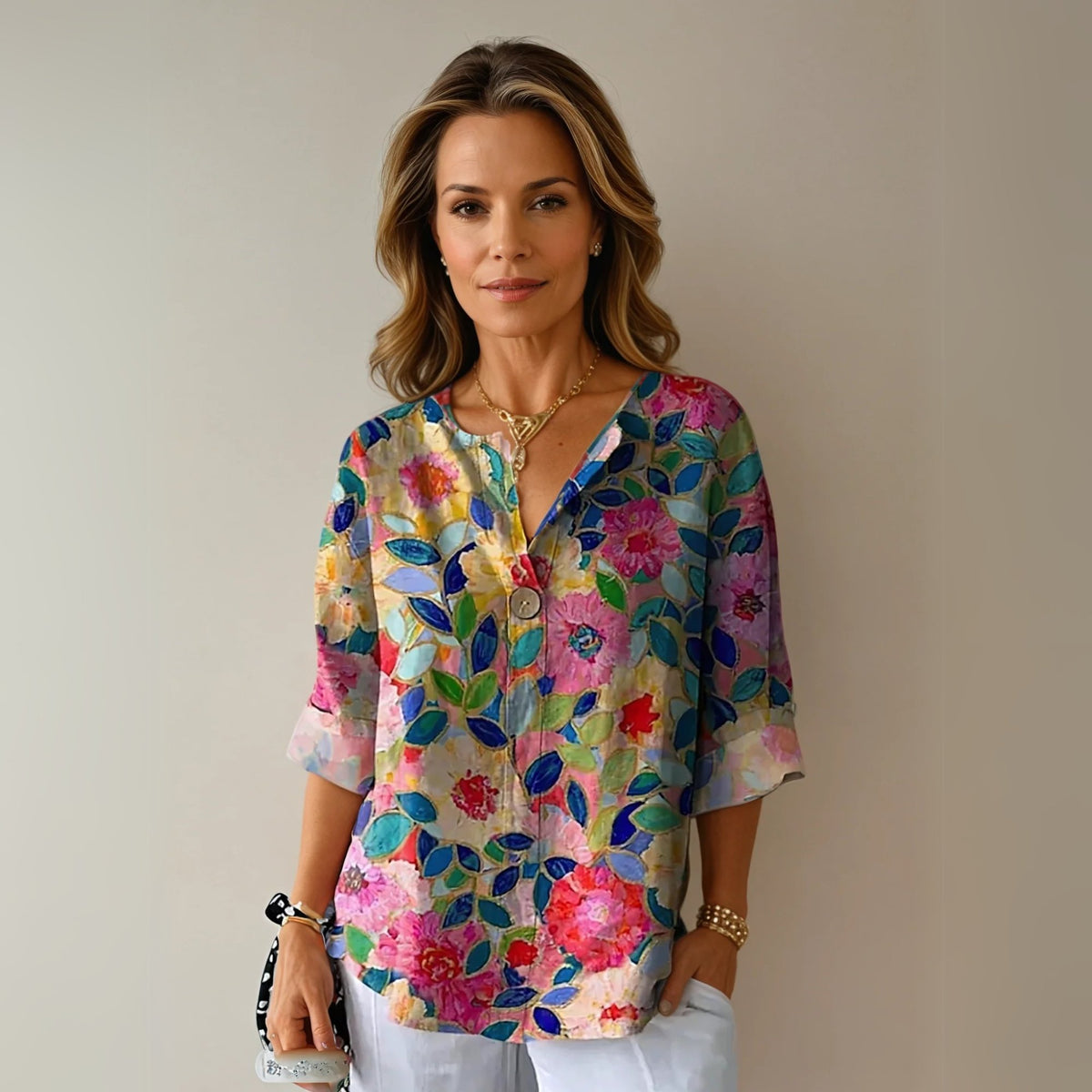Serenella | Women's Floral Print Chic Blouse Hero