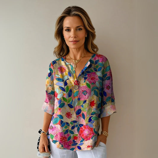Serenella | Women's Floral Print Chic Blouse Hero