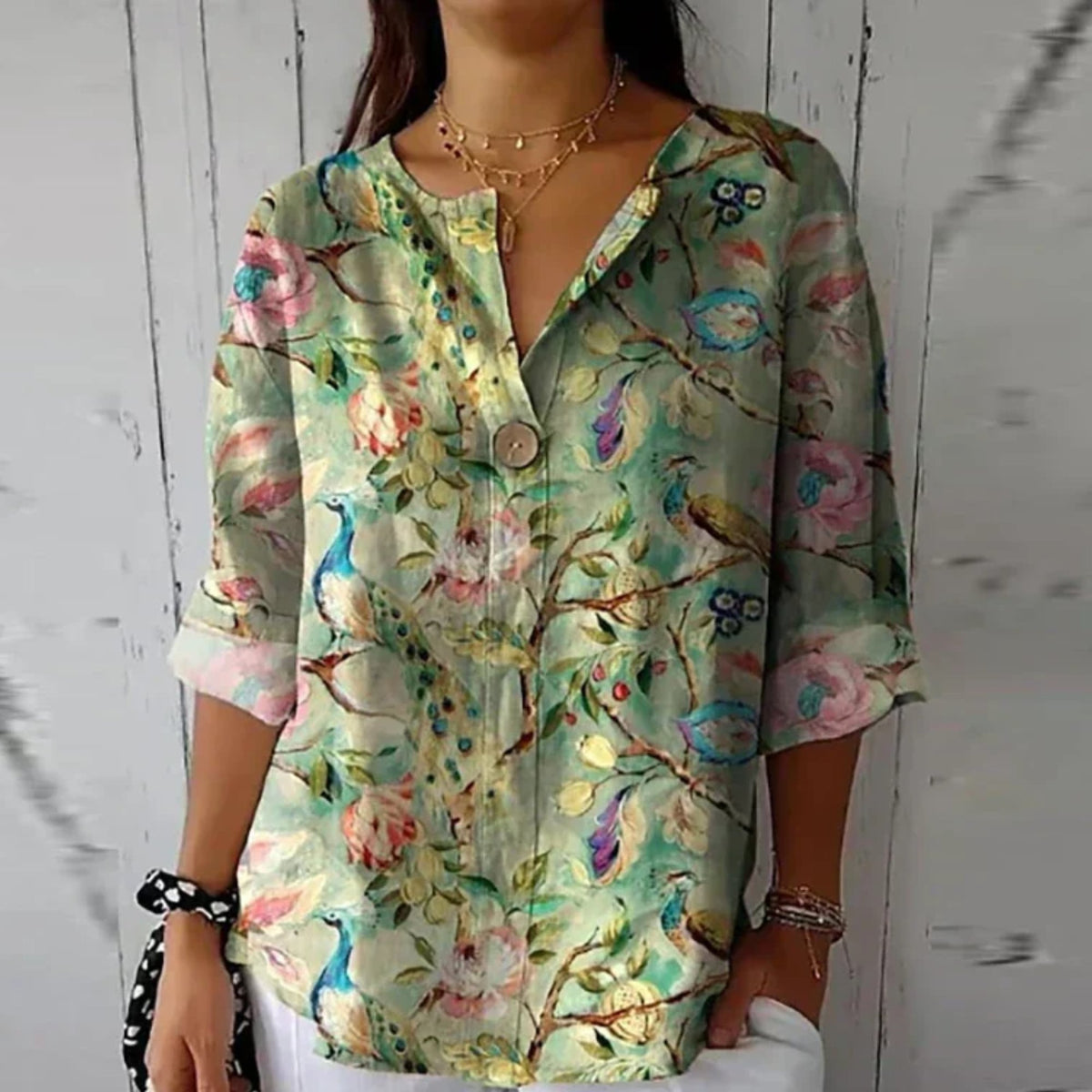 Serenella | Women's Floral Print Chic Blouse Lifestyle
