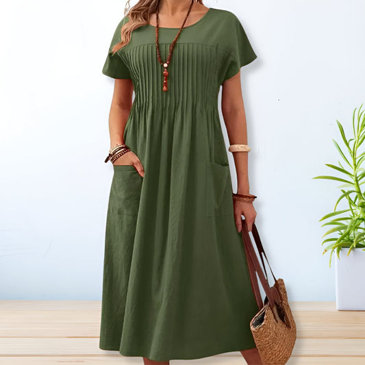 Serenelle | Women's Pintuck Pleated Day Dress Hero