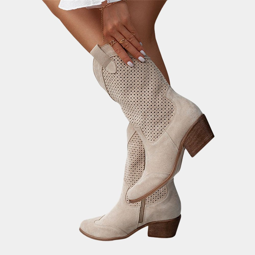 Serenity | Women's Perforated Cowboy Orthopedic Boots Back