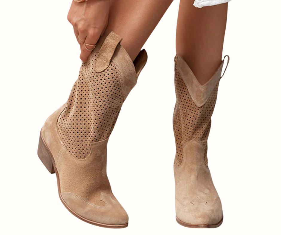 Serenity | Women's Perforated Cowboy Orthopedic Boots Side