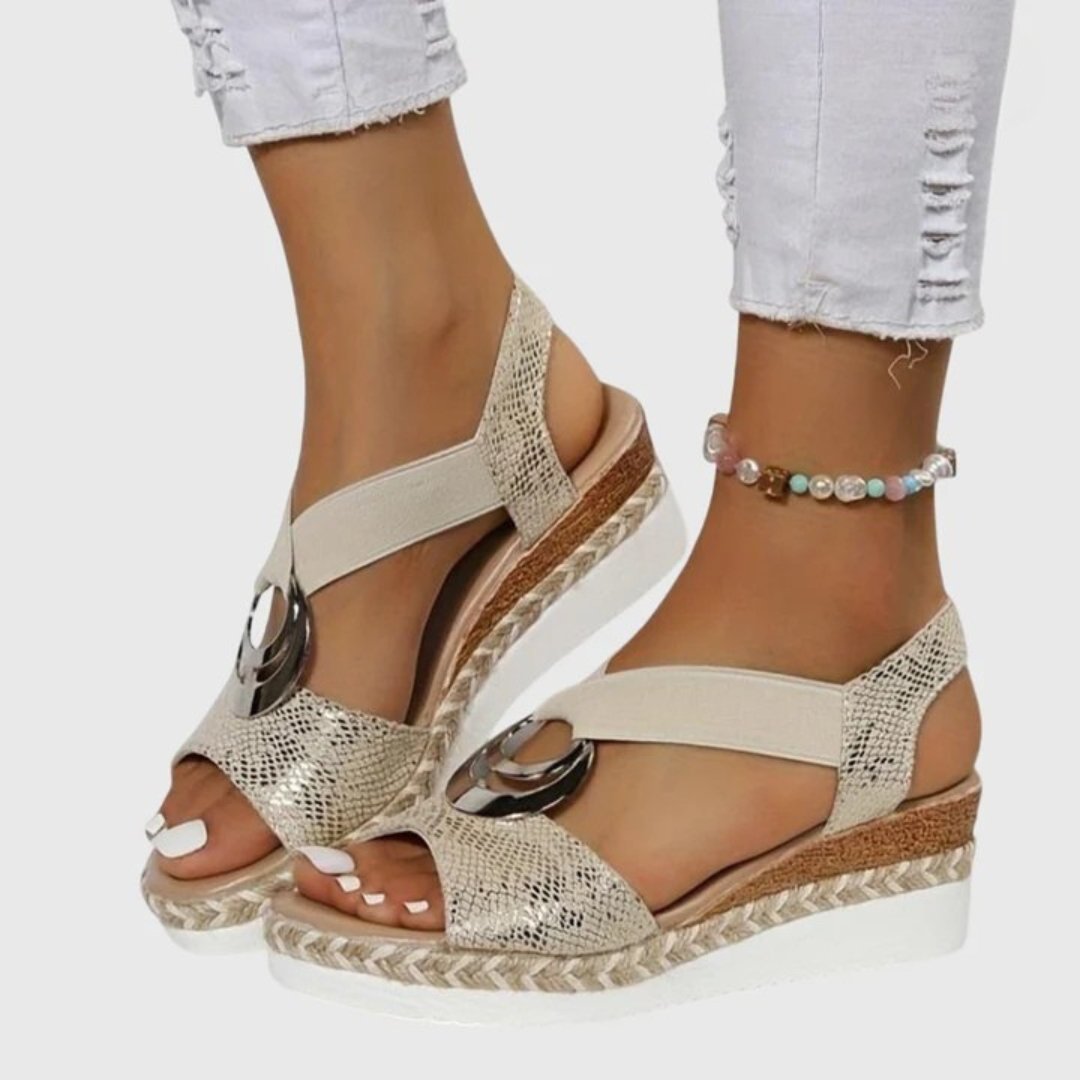 Solara | Women's Orthopedic Braided Espadrille Platform Sandals Full