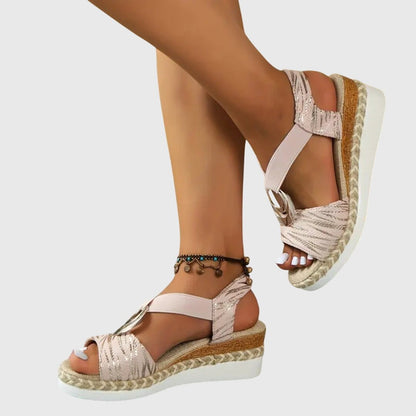 Solara | Women's Orthopedic Braided Espadrille Platform Sandals Hero