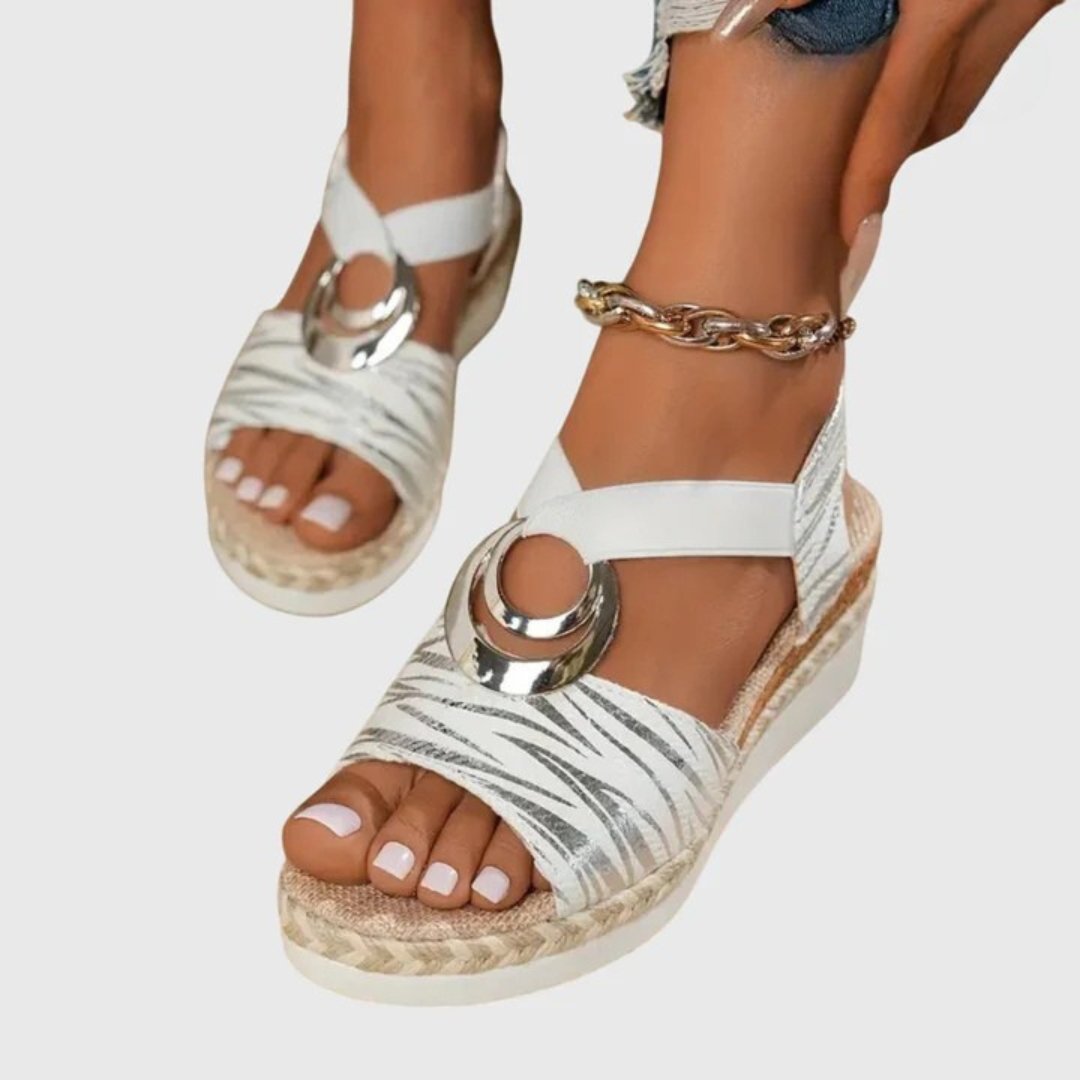 Solara | Women's Orthopedic Braided Espadrille Platform Sandals Lifestyle