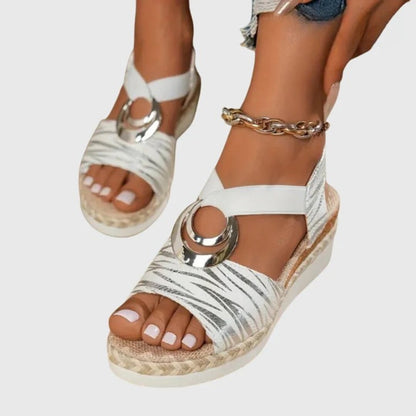 Solara | Women's Orthopedic Braided Espadrille Platform Sandals Lifestyle