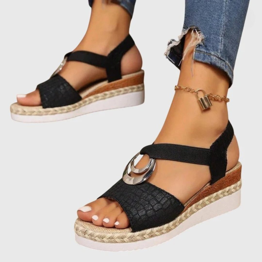 Solara | Women's Orthopedic Braided Espadrille Platform Sandals View 11