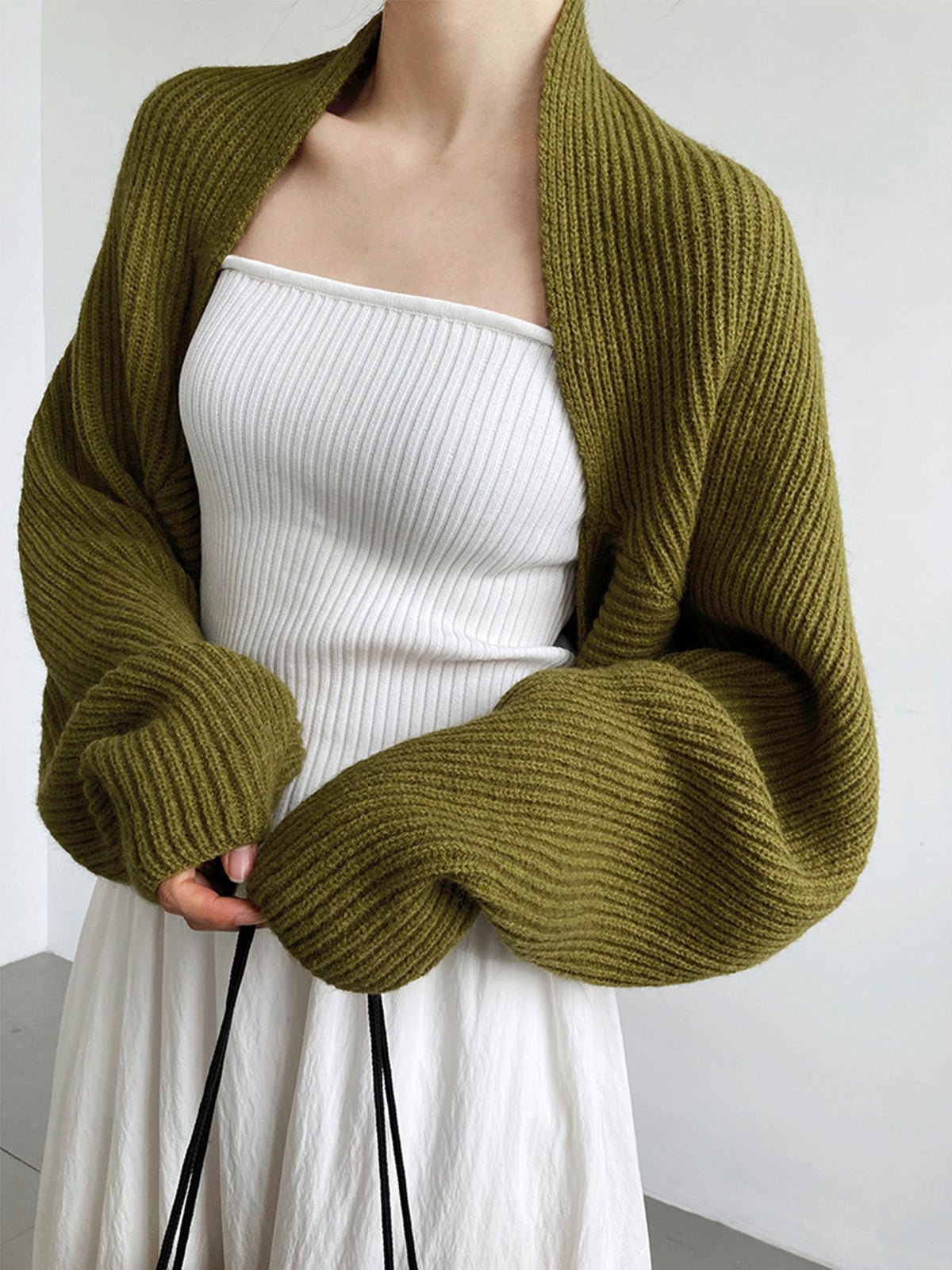 Solid Open-Front Shrug Sweater Hero