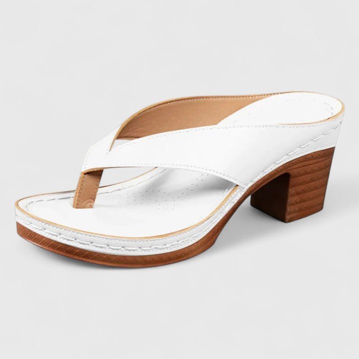 Solvaine | Women's Orthopedic Toe-Loop Strap Heels Back
