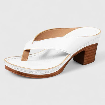 Solvaine | Women's Orthopedic Toe-Loop Strap Heels Back