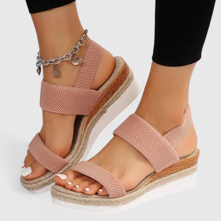 Talvine | Women's Orthopedic Espadrille Wedge Sandals Angle
