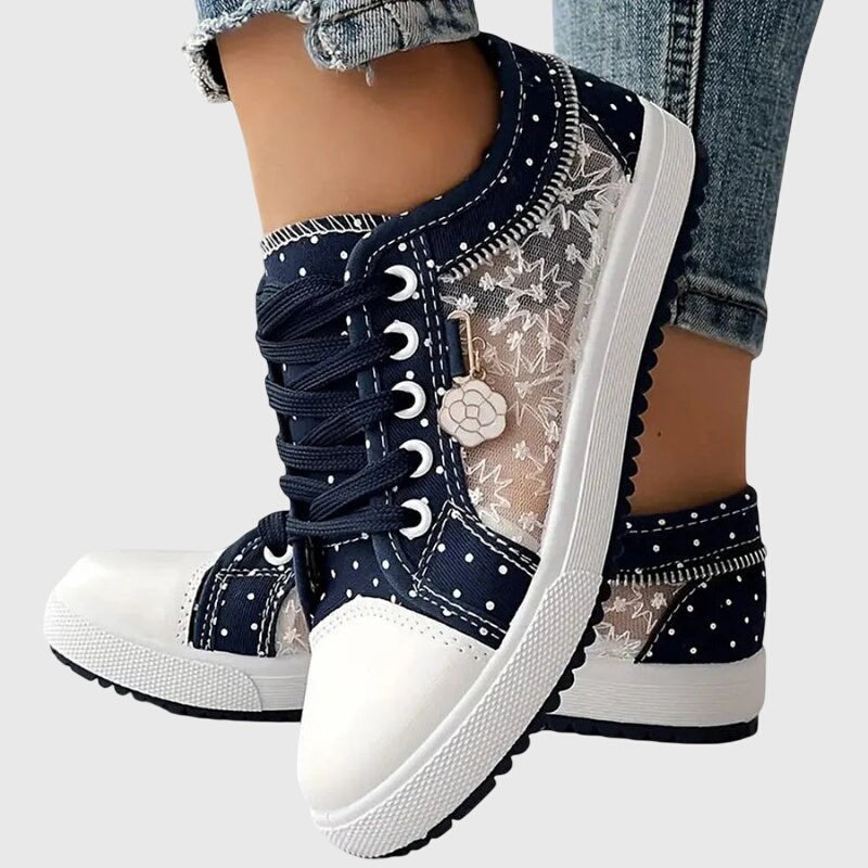 Tavelle | Women's Orthopedic Mesh Overlay Sneakers Angle