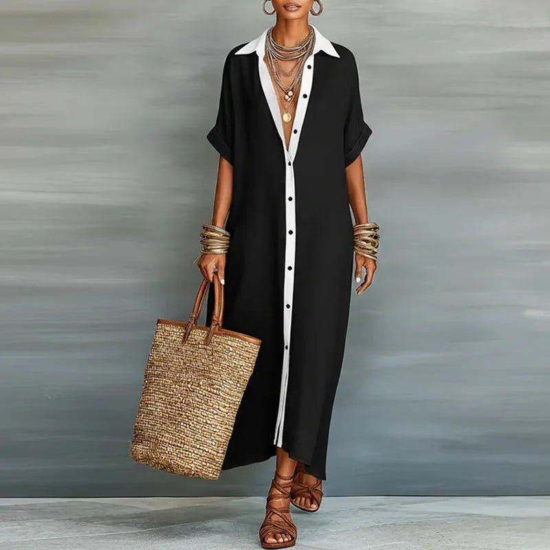 Tess | Women's Linen Long Shirt Sundress Back