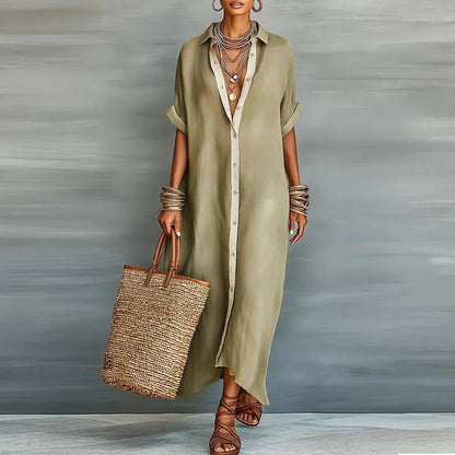 Tess | Women's Linen Long Shirt Sundress Hero