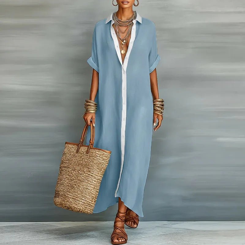 Tess | Women's Linen Long Shirt Sundress Lifestyle