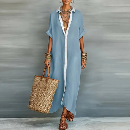 Tess | Women's Linen Long Shirt Sundress Lifestyle