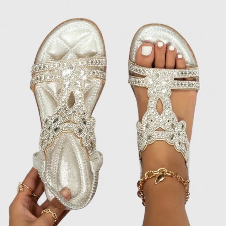 Tess | Women's Rhinestone Orthopedic Sandals Front