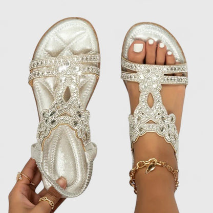 Tess | Women's Rhinestone Orthopedic Sandals Front