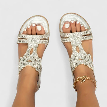 Tess | Women's Rhinestone Orthopedic Sandals Full