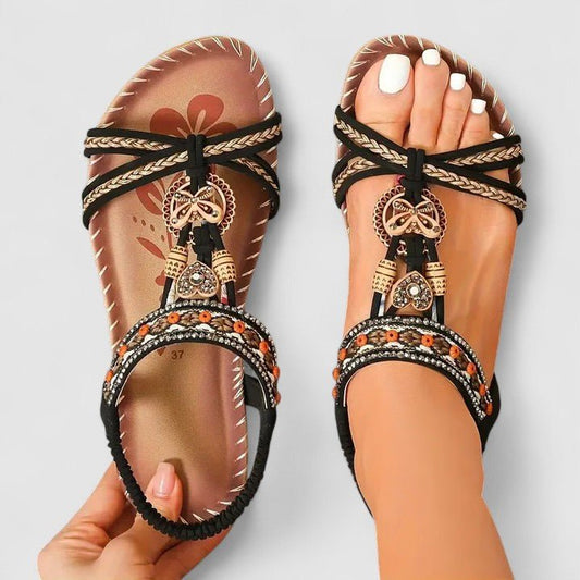 Tessaly | Women's Orthopedic Tassel Charm Sandals Detail