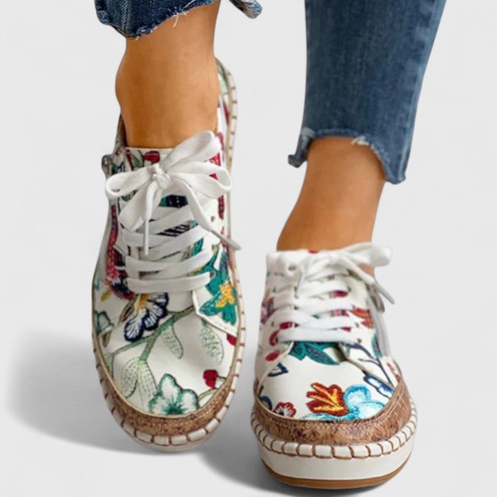 Thea | Women's Cork Platform Orthopedic Shoes Close Up