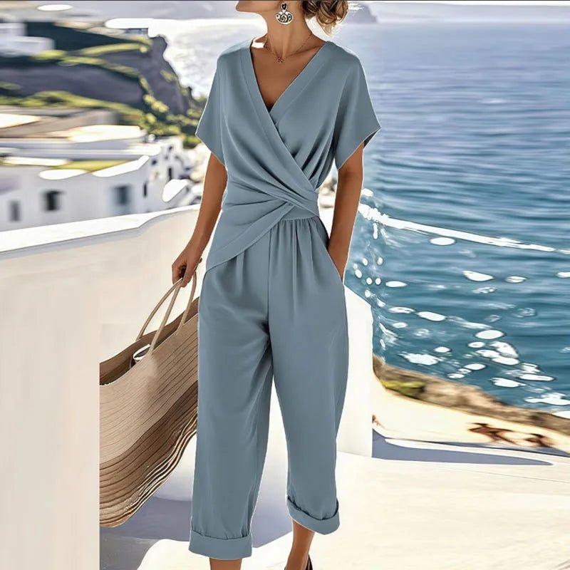 Valentina | Women's Elegant Wrap Front Two-Piece Set Front
