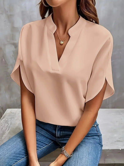 Valentina | Women's Tailored Flutter Sleeve Blouse Close Up