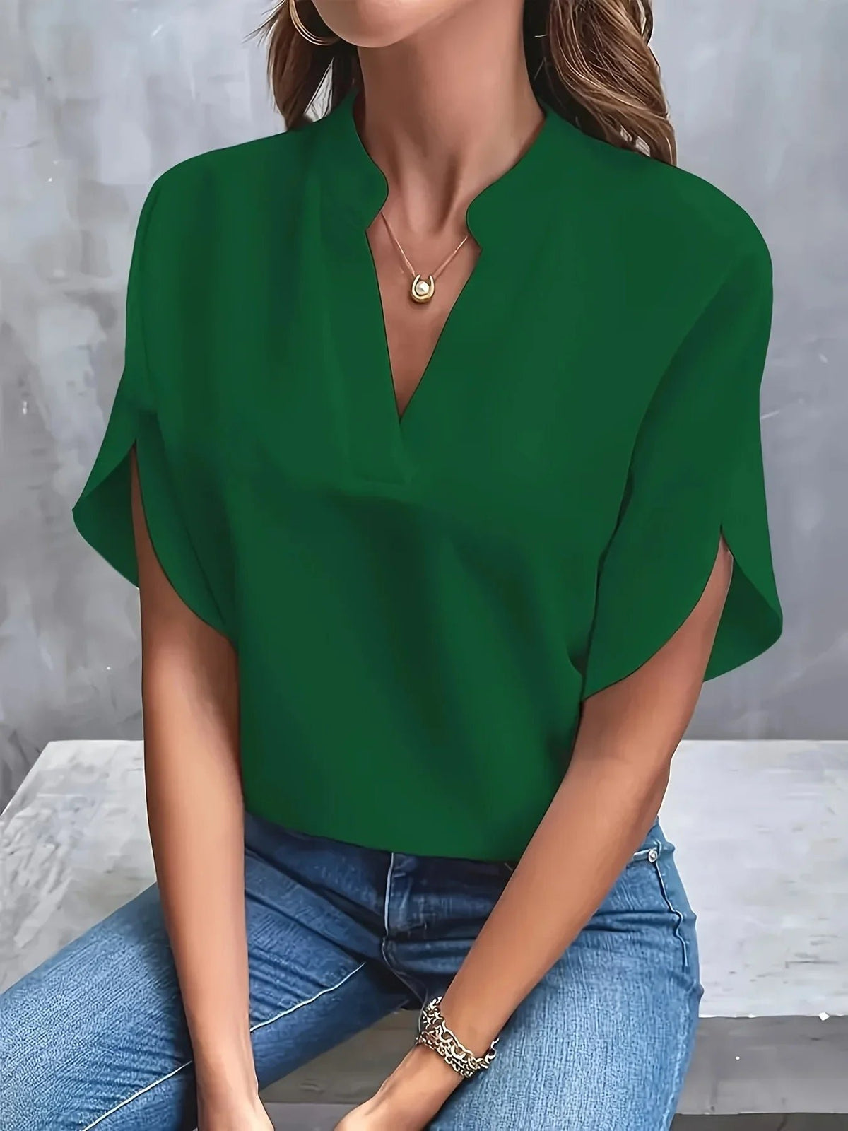 Valentina | Women's Tailored Flutter Sleeve Blouse Lifestyle