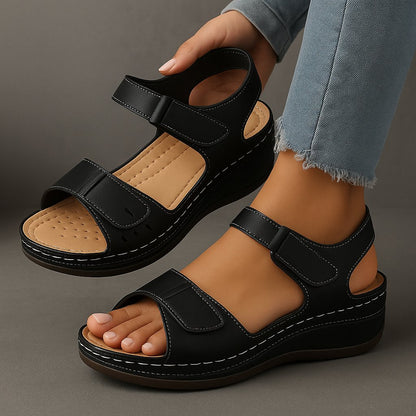 Valentina | Women's Velcro Strap Orthopedic Wedge Sandals Alternate