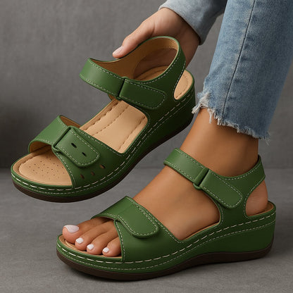 Valentina | Women's Velcro Strap Orthopedic Wedge Sandals Hero