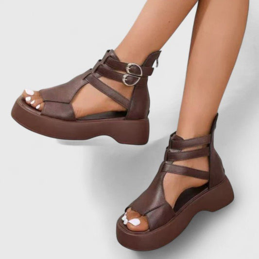 Valmira | Women's Orthopedic Double Buckle Platform Sandals Hero
