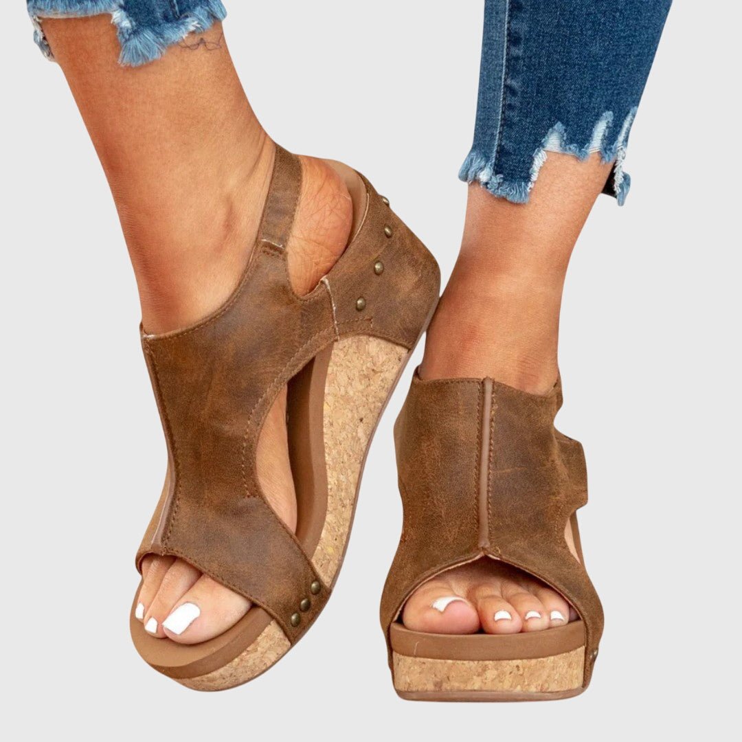 Varelle | Women's Orthopedic Cork Wedge Sandals Alternate