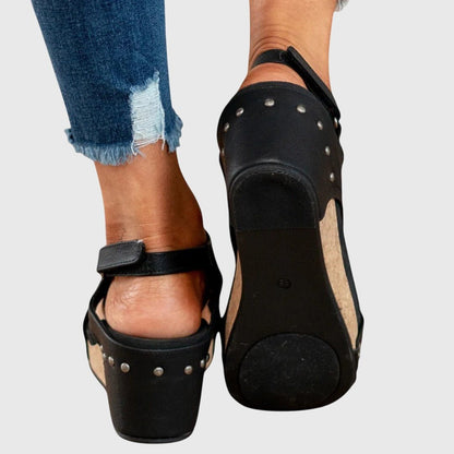 Varelle | Women's Orthopedic Cork Wedge Sandals Angle