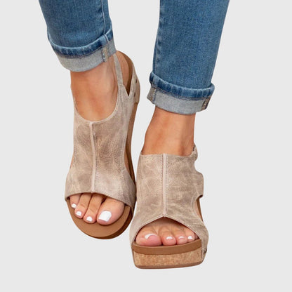 Varelle | Women's Orthopedic Cork Wedge Sandals Hero