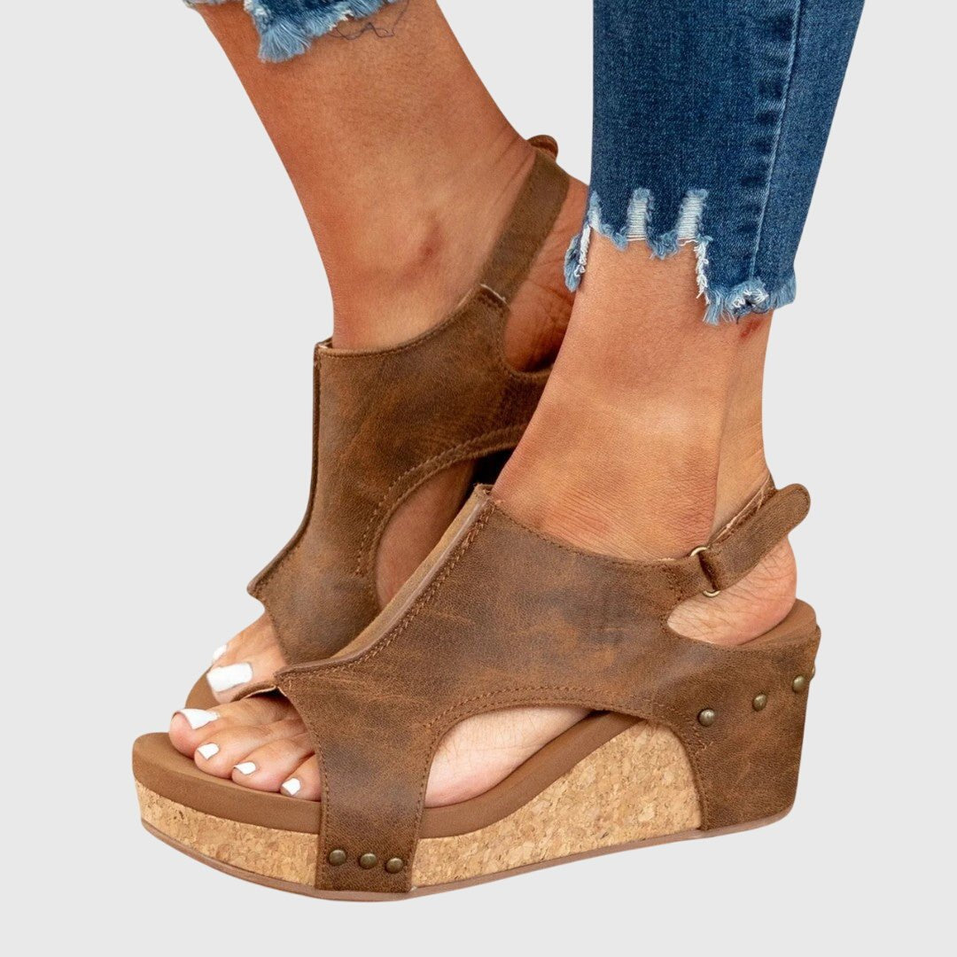 Varelle | Women's Orthopedic Cork Wedge Sandals View 11