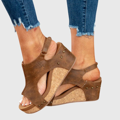 Varelle | Women's Orthopedic Cork Wedge Sandals View 12
