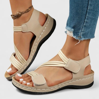 Varielle | Women's Sophisticated Velcro Ankle Strap Sandals Back