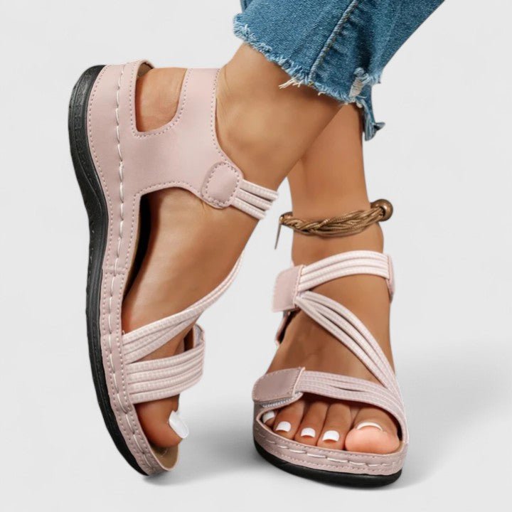 Varielle | Women's Sophisticated Velcro Ankle Strap Sandals Detail