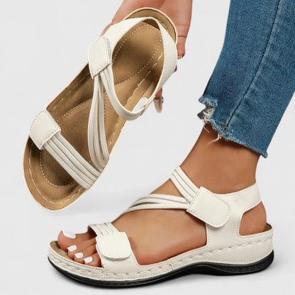 Varielle | Women's Sophisticated Velcro Ankle Strap Sandals Front