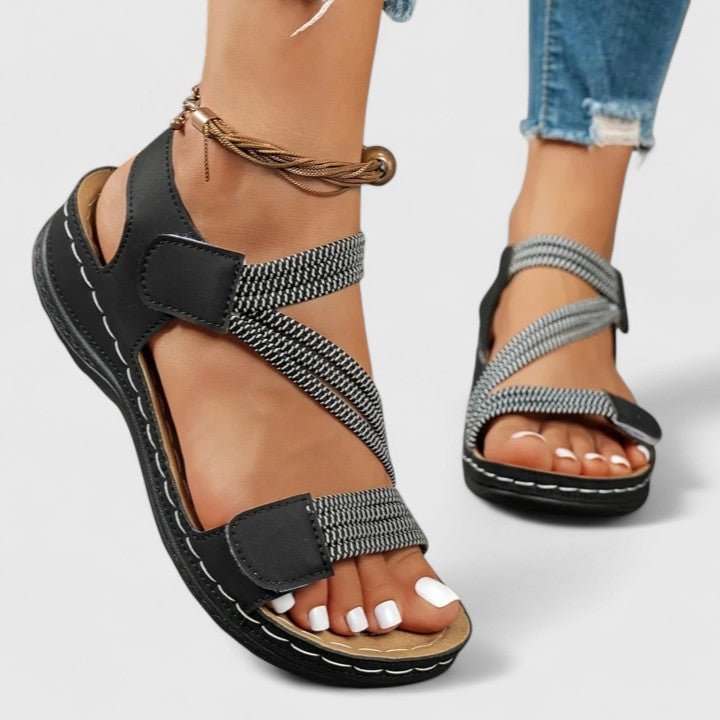 Varielle | Women's Sophisticated Velcro Ankle Strap Sandals Side