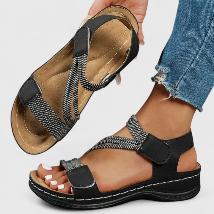 Varielle | Women's Sophisticated Velcro Ankle Strap Sandals View 11