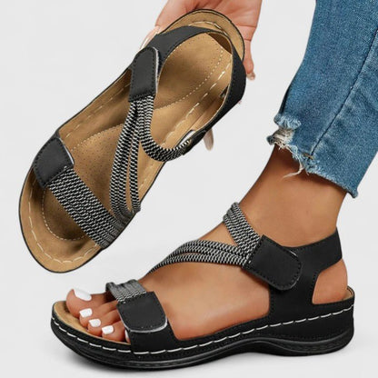 Varielle | Women's Sophisticated Velcro Ankle Strap Sandals View 11