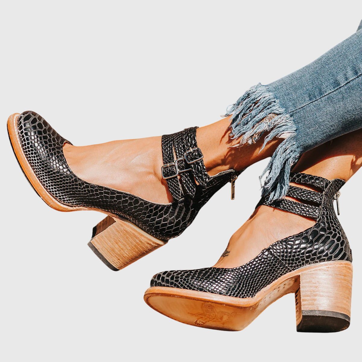 Velora | Women's Elegant Comfortable Triple Buckle Sandals Back