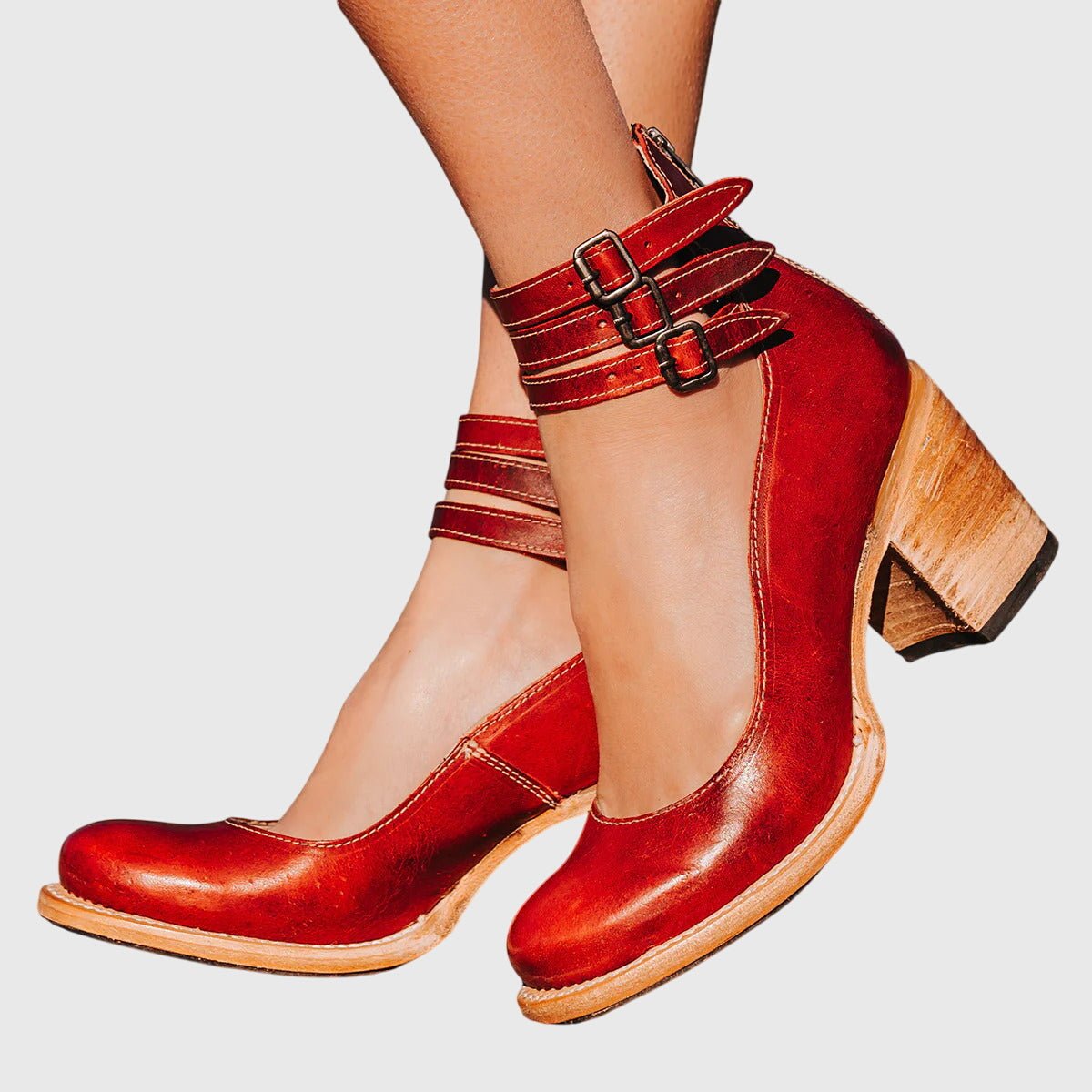 Velora | Women's Elegant Comfortable Triple Buckle Sandals Detail