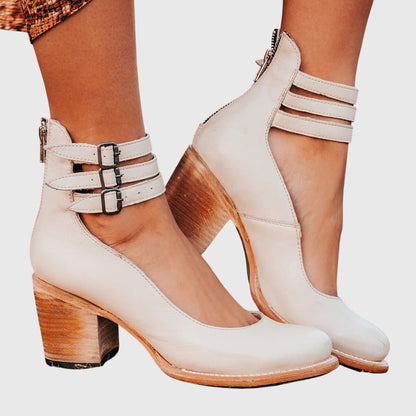 Velora | Women's Elegant Comfortable Triple Buckle Sandals Side