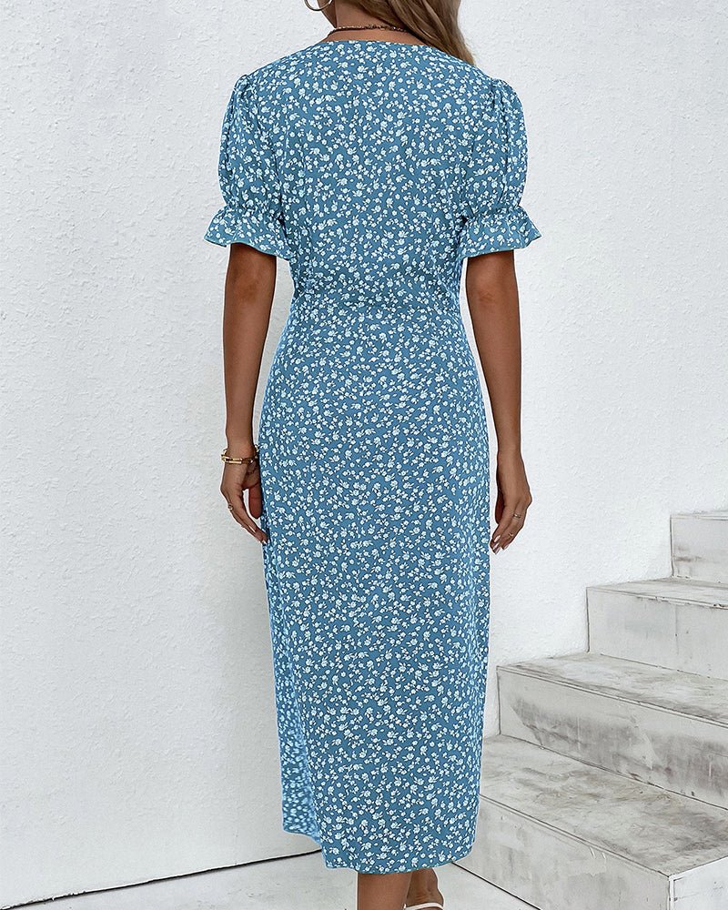 Vera | Women's Fresh Bloom V-Neck Dress Angle