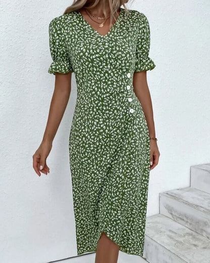 Vera | Women's Fresh Bloom V-Neck Dress Back